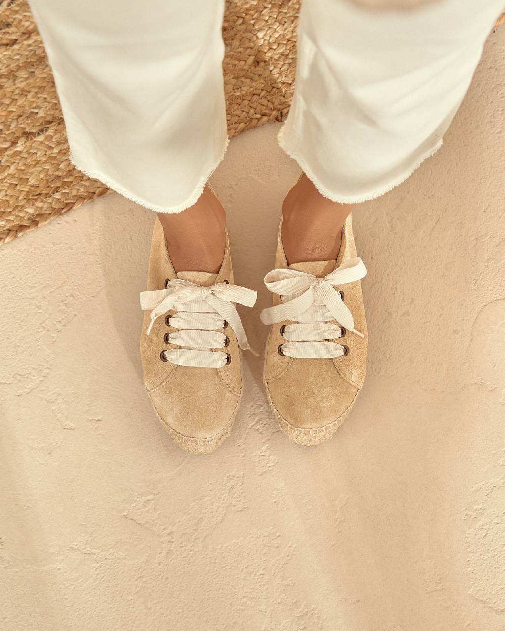 Manebí Espadrillas stringate - Hamptons - Beige champagne Nuova