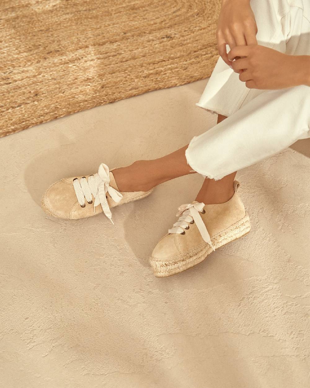 Manebí Espadrillas stringate - Hamptons - Beige champagne Nuova