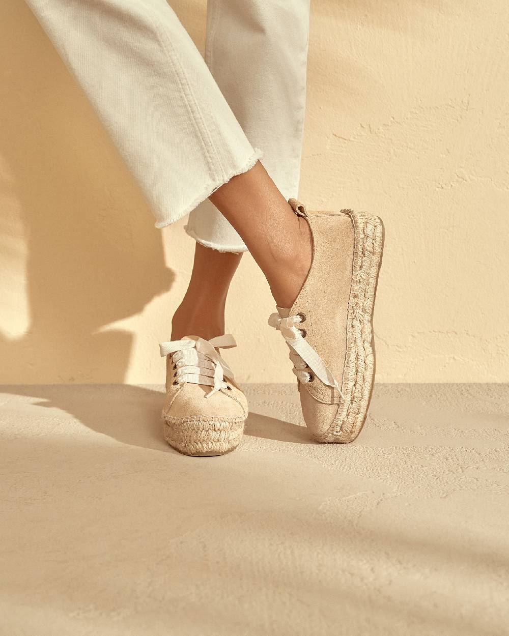 Manebí Espadrillas stringate - Hamptons - Beige champagne Nuova