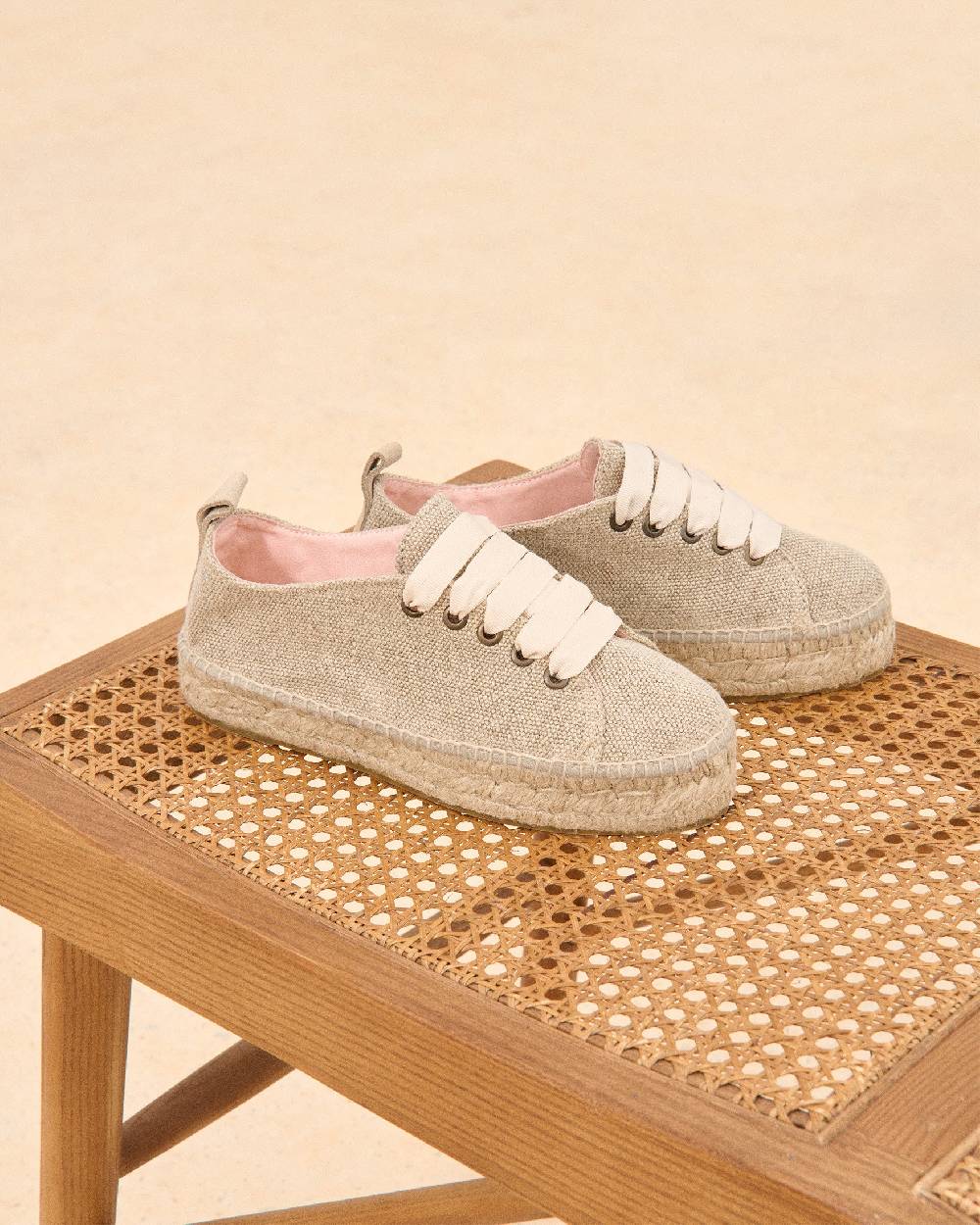 Manebí Organic Hemp Lace-Up Espadrilles - La Havana Natural Moda