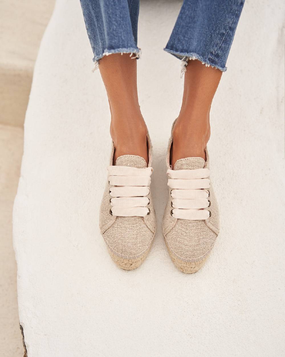 Manebí Organic Hemp Lace-Up Espadrilles - La Havana Natural Moda