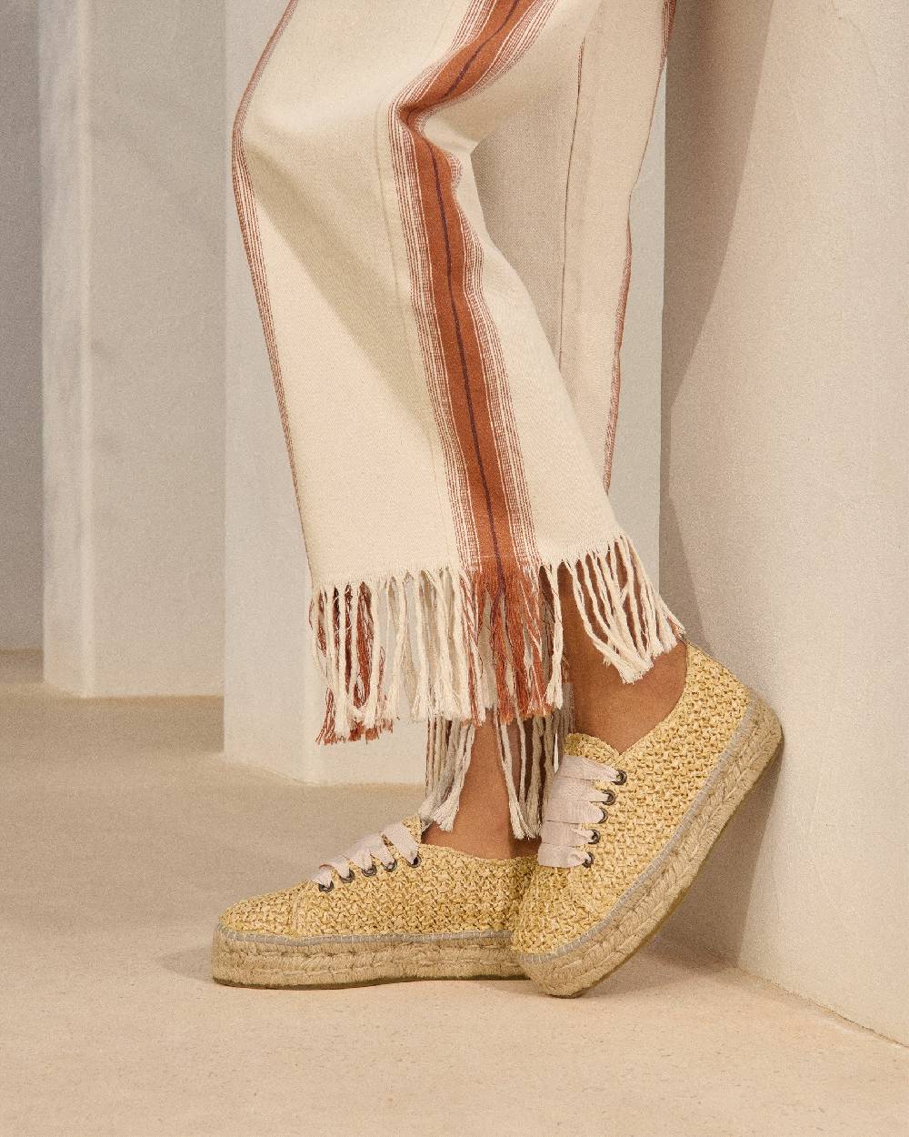 Manebí Raffia Lace-Up Espadrilles - Pink, Light Blue \u0026 Pastel Rose Laces Raffia Net 2025