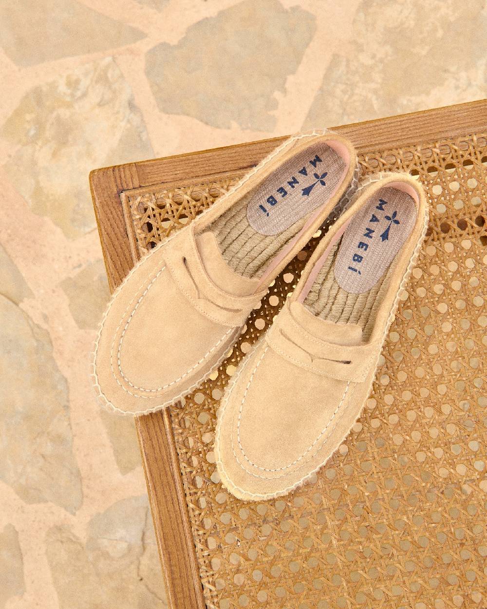 Manebí Suede Loafers Espadrilles - Hamptons Champagne Beige Acquista Ora