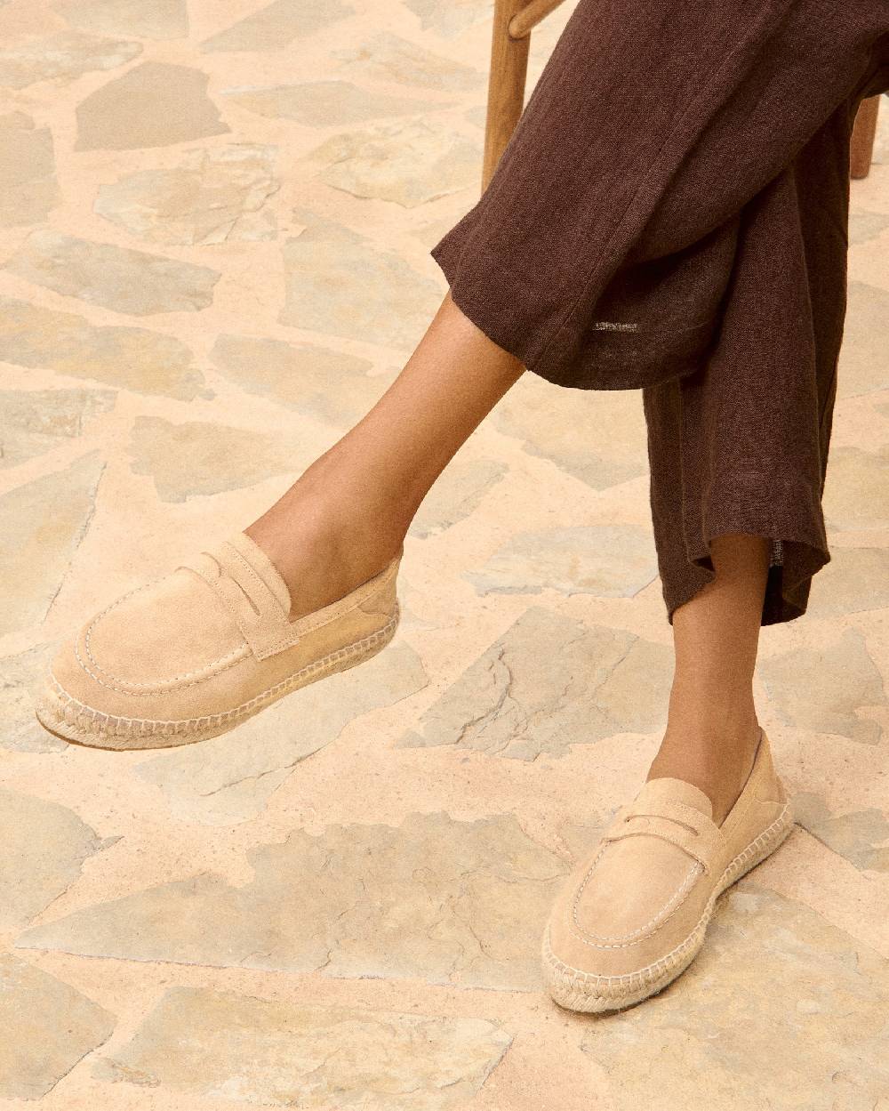 Manebí Suede Loafers Espadrilles - Hamptons Champagne Beige Acquista Ora