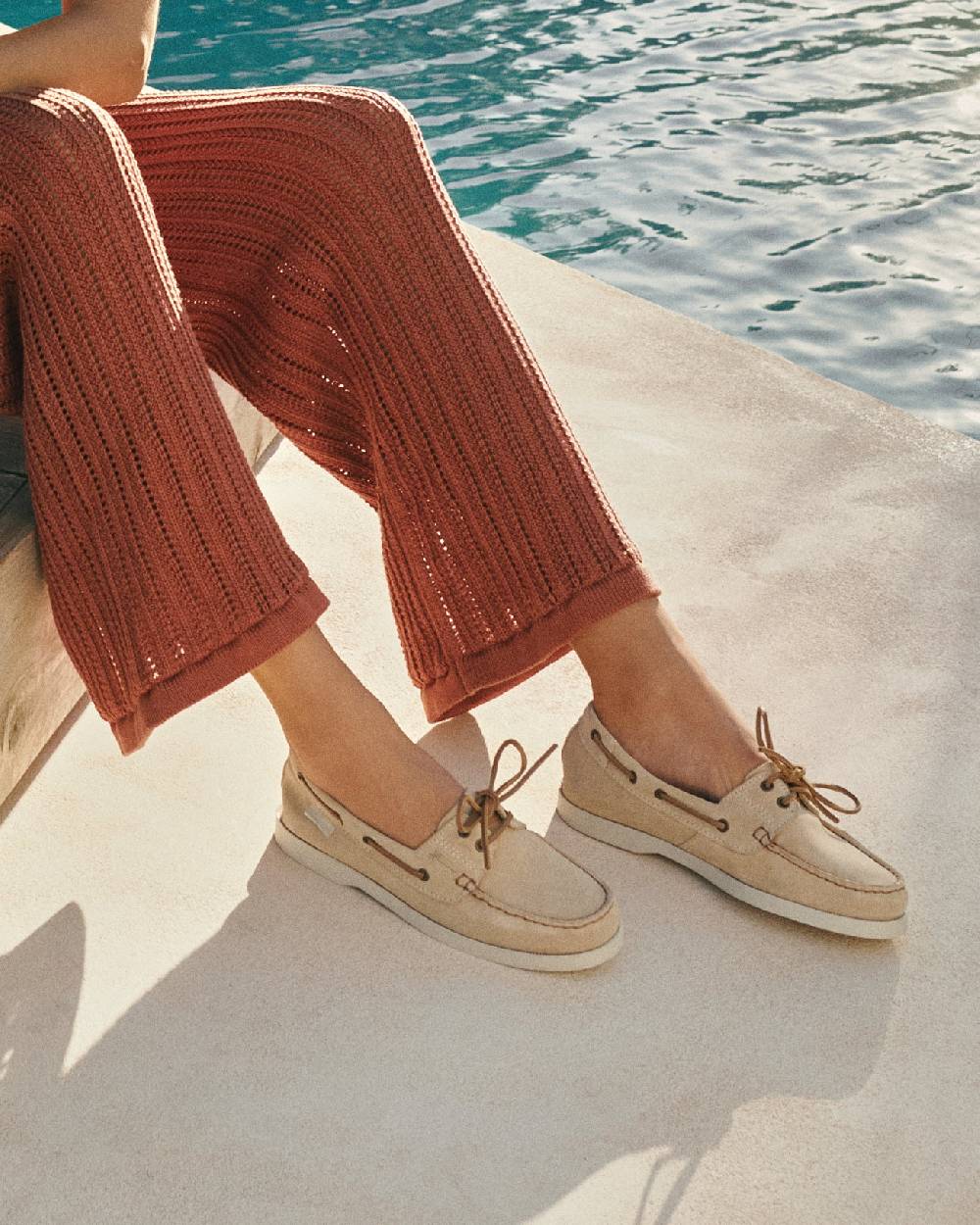 Manebí Suede Boat-Shoes - Hamptons Champagne Beige Consegna Veloce