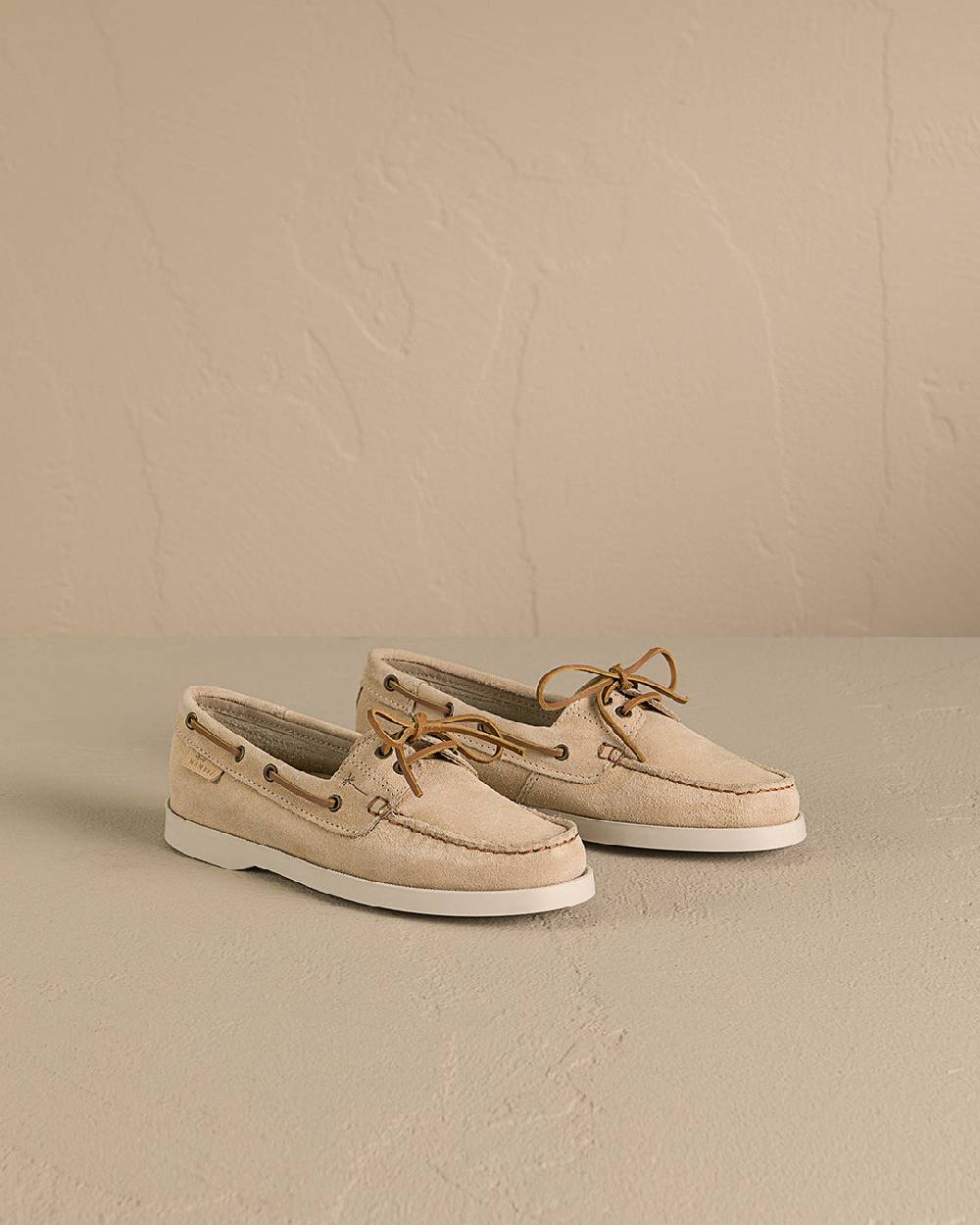 Manebí Suede Boat-Shoes - Hamptons Champagne Beige Consegna Veloce