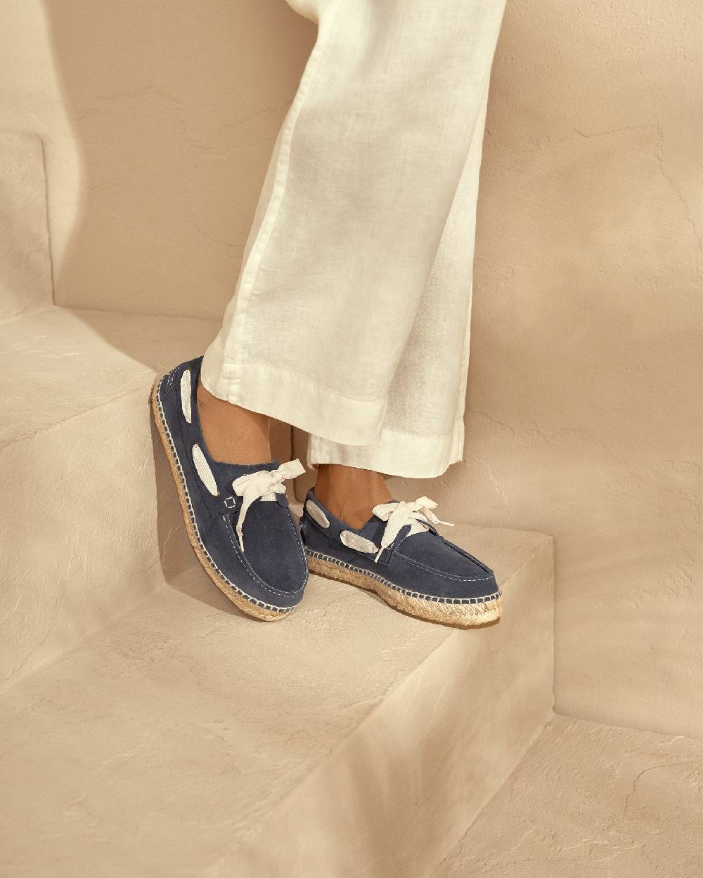 Manebí Suede Boat-Shoes Espadrilles - Hamptons Patriot Blue Affare Del Giorno
