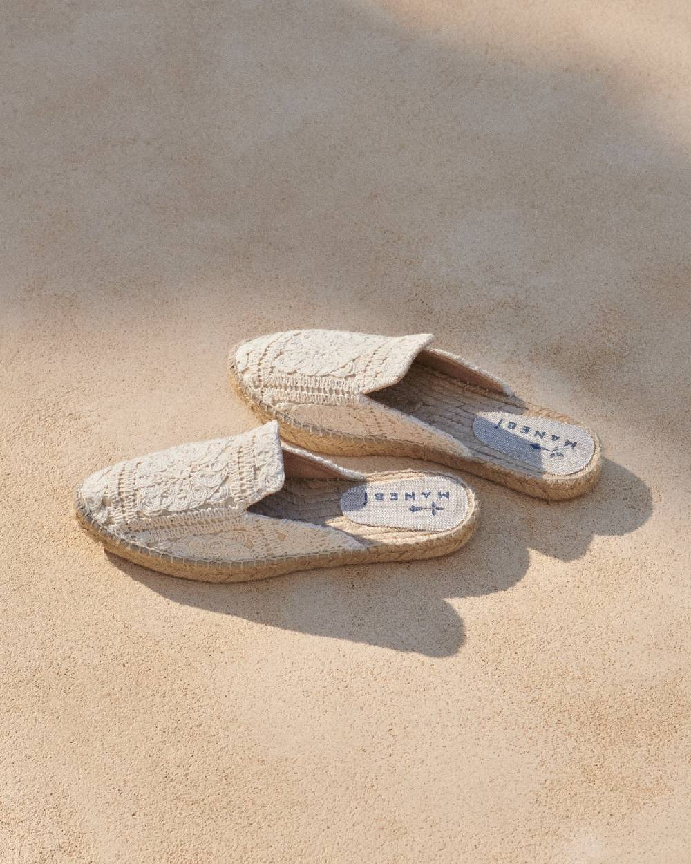 Manebí Cotton Crochet Mules - Yucatán Natural ACQUISTA ORA