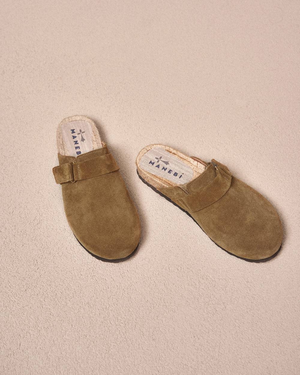 Manebí Suede Clog Mules - Hamptons Kaki Green Hotsell
