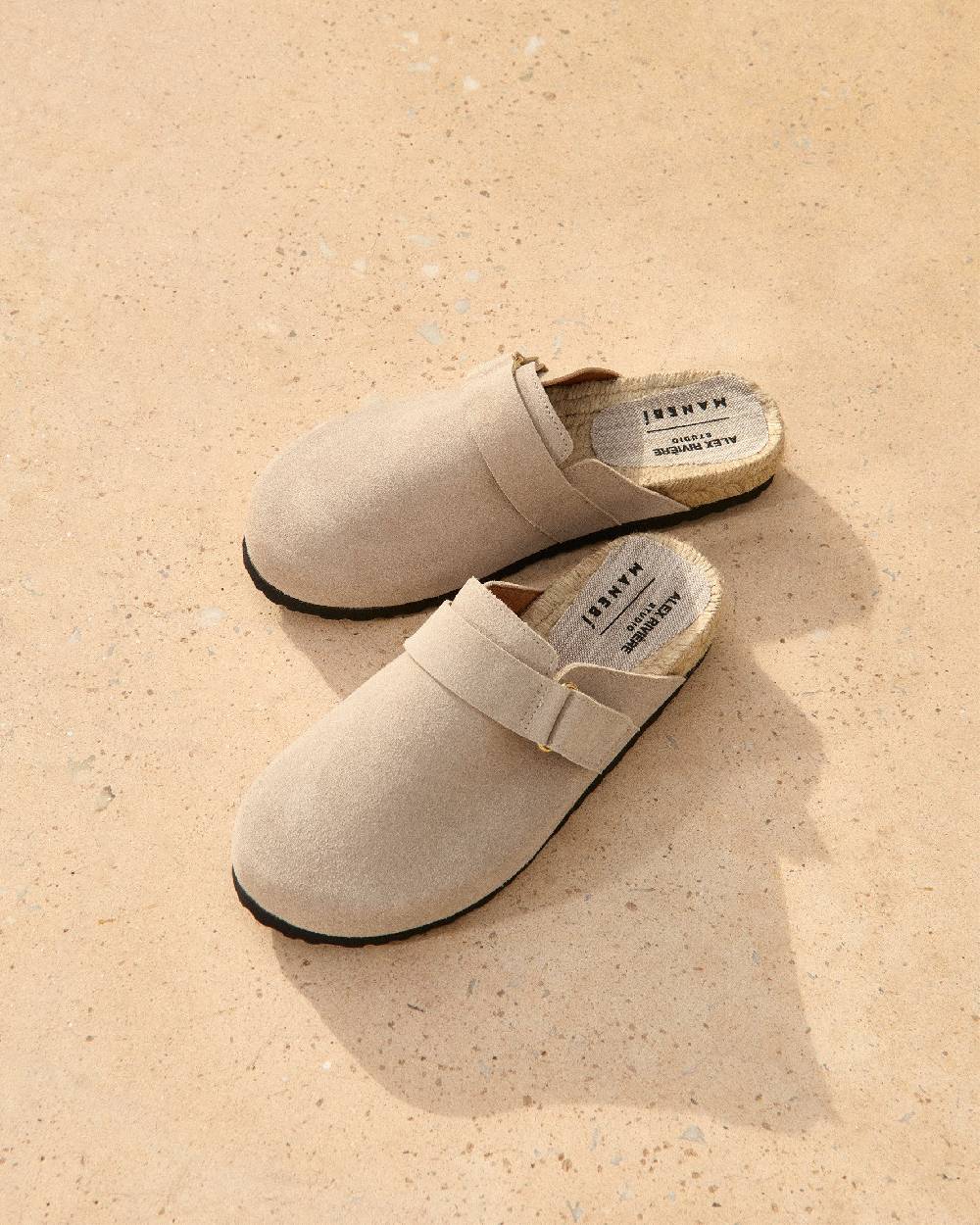 Manebí Suede Clog - Mules Champagne Beige Saldi Di Fabbrica