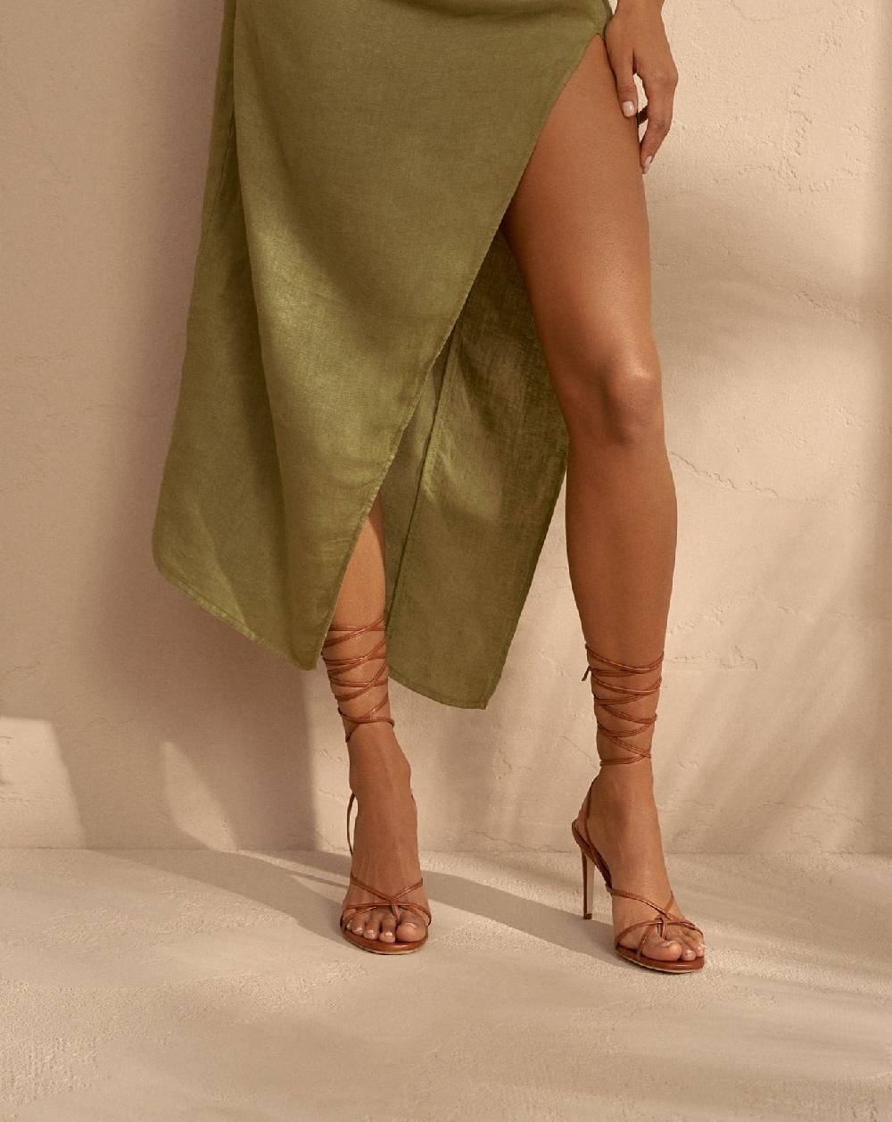 Manebí Alex Leather Heels - Thongs Brown In Saldo