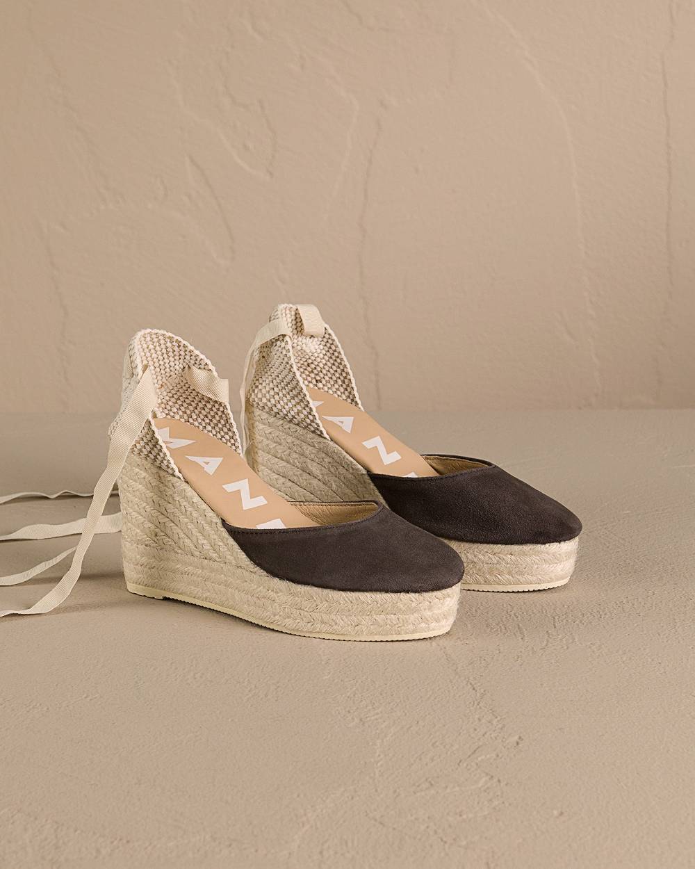 Manebí Soft Suede Wedge Espadrilles - Cocoa Nuovo