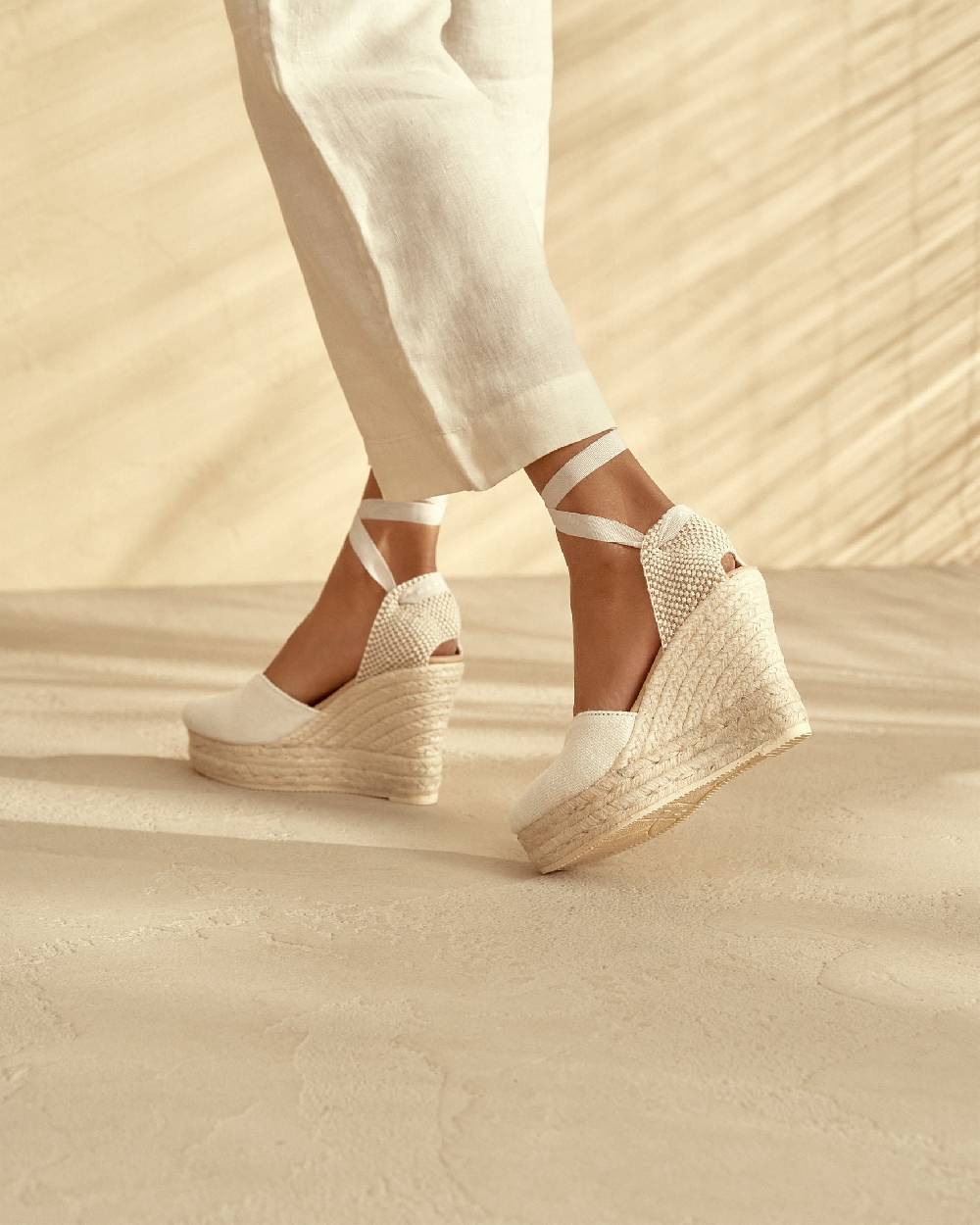 Manebí Organic Hemp Heart-Shaped|Wedge Espadrilles - La Havana White Qualità Garantita