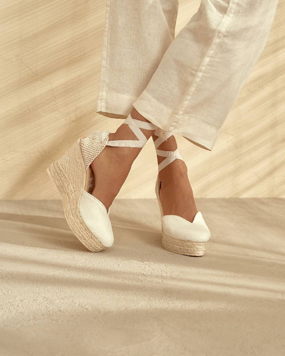 Manebí Organic Hemp Heart-Shaped|Wedge Espadrilles - La Havana White Qualità Garantita