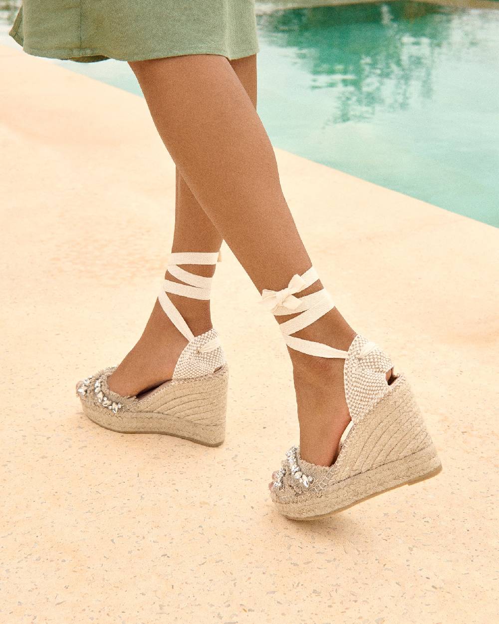 Manebí Organic Hemp with Crystals|Crossed Wedges Valenciana - Capri Natural With Gems Acquista Ora