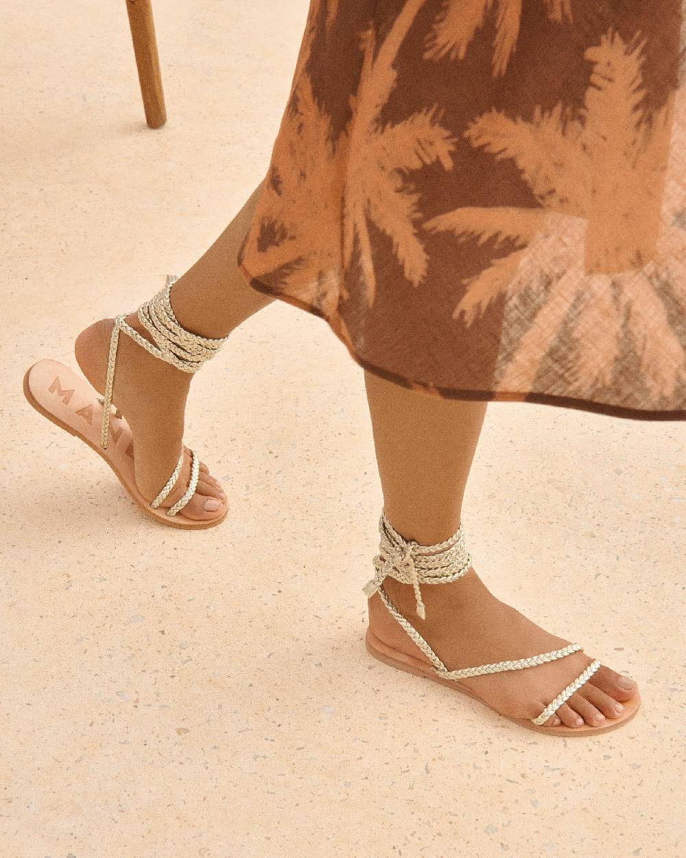 Manebí Leather Sandals|Tie-Up Multi Braid Bands - Platinum Offerte