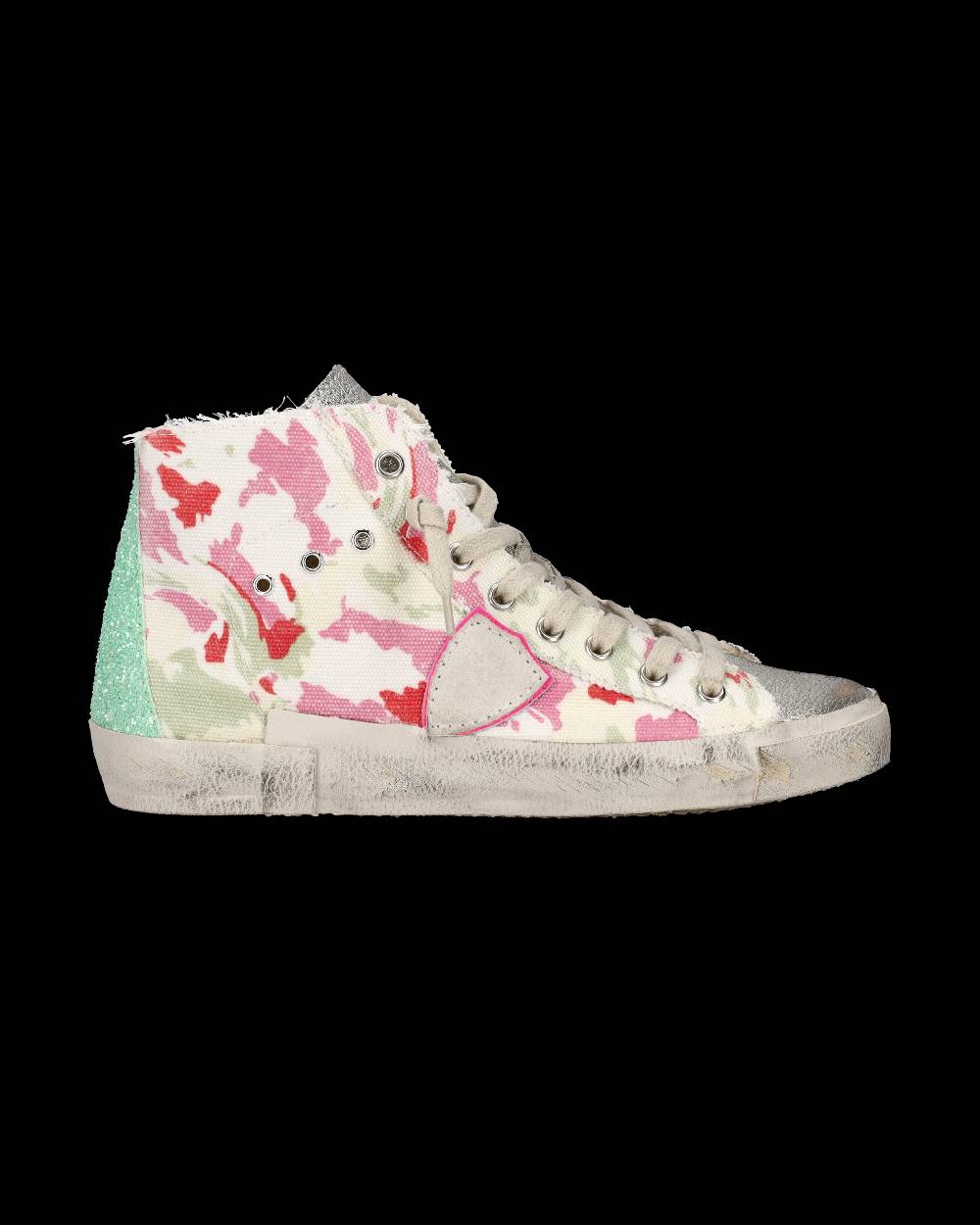 ﻿Philippe Model Sneaker alte Prsx High donna - verde e fucsia Qualità