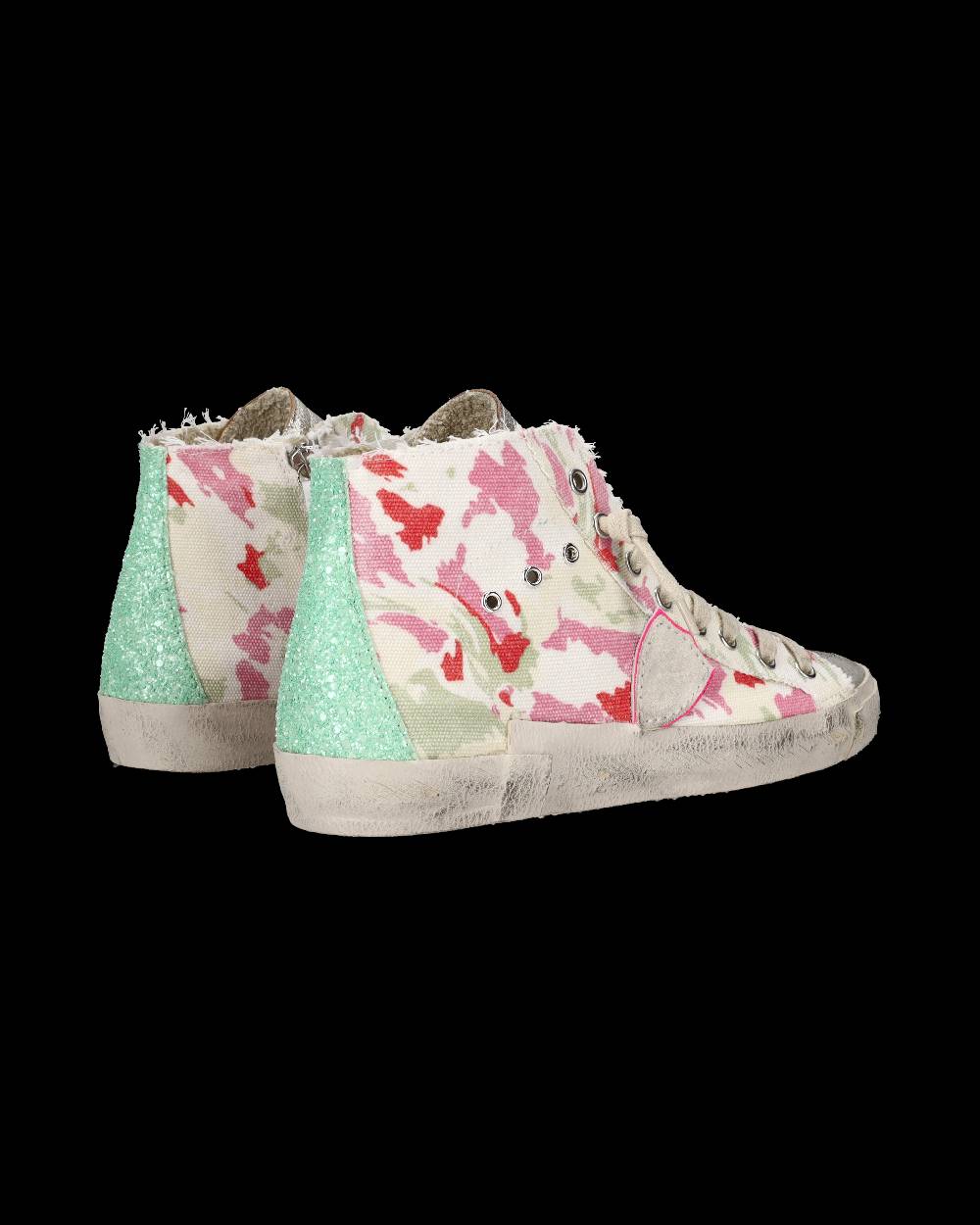 ﻿Philippe Model Sneaker alte Prsx High donna - verde e fucsia Qualità
