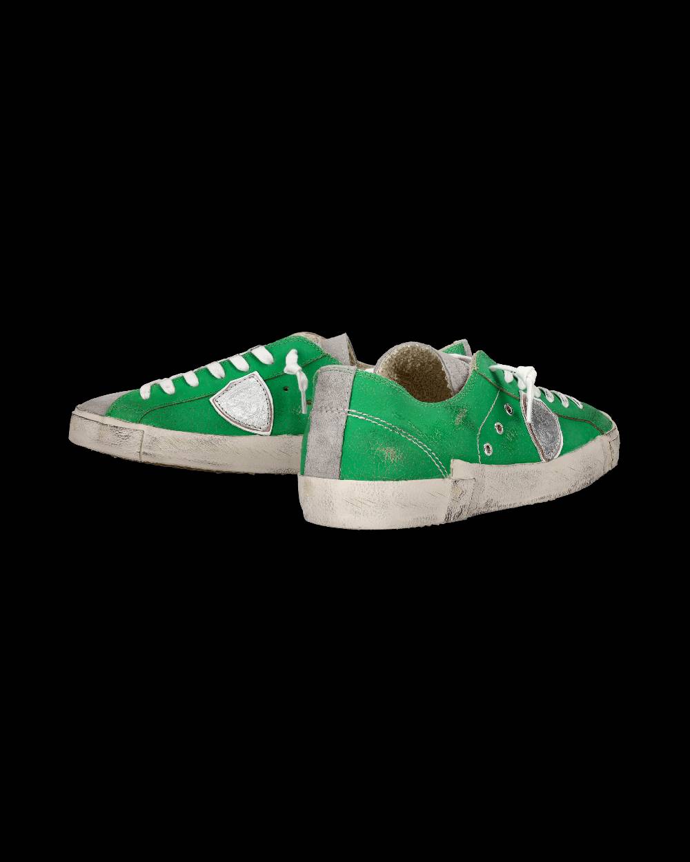 Philippe Model Sneaker basse Prsx uomo - verde e argento Pezzi Unici