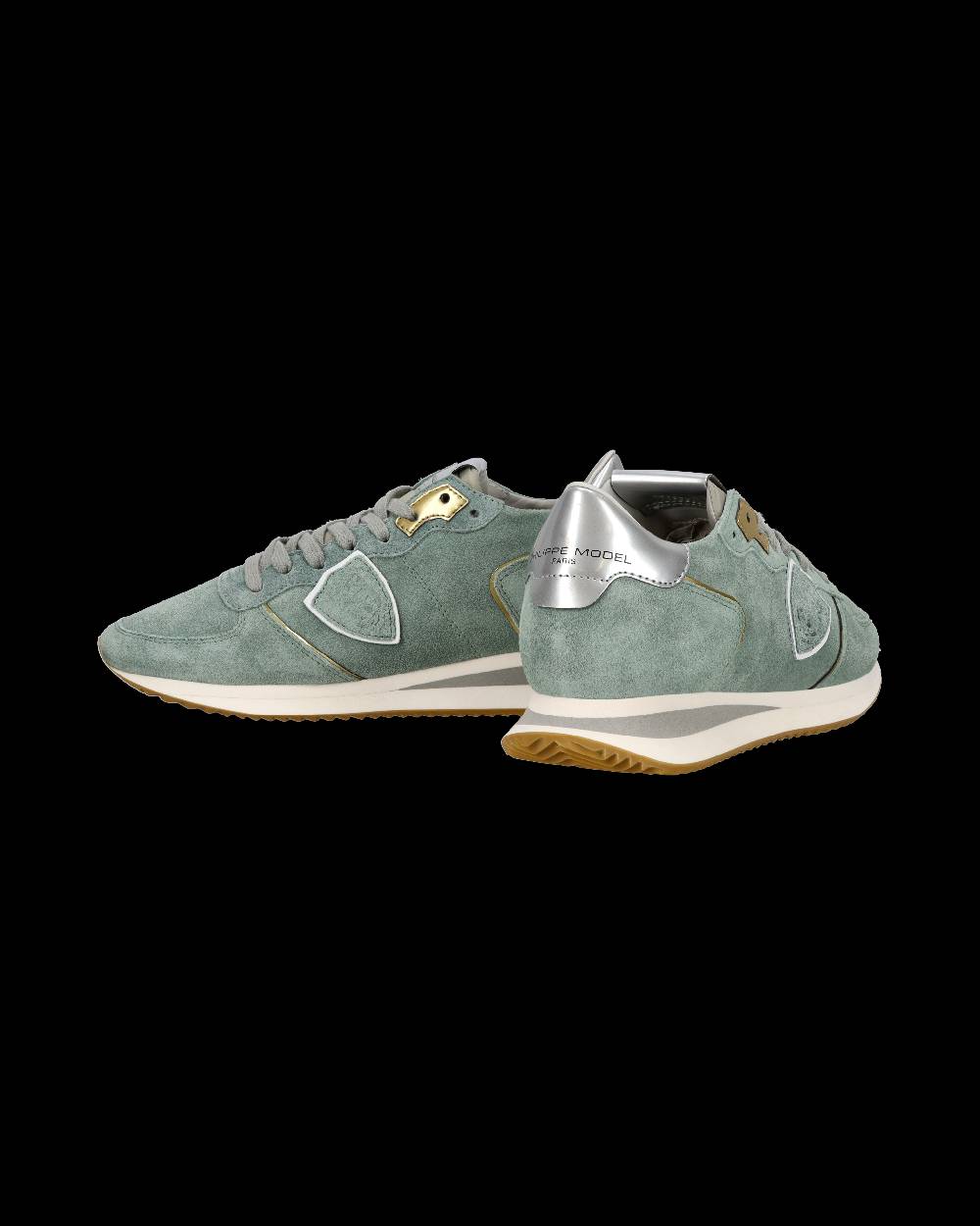 Philippe Model Sneaker casual Trpx da donna in pelle scamosciata - Turchese Shopping Online