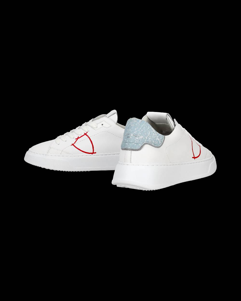 Philippe Model Sneaker bassa Temple uomo - bianco e rosso Economico