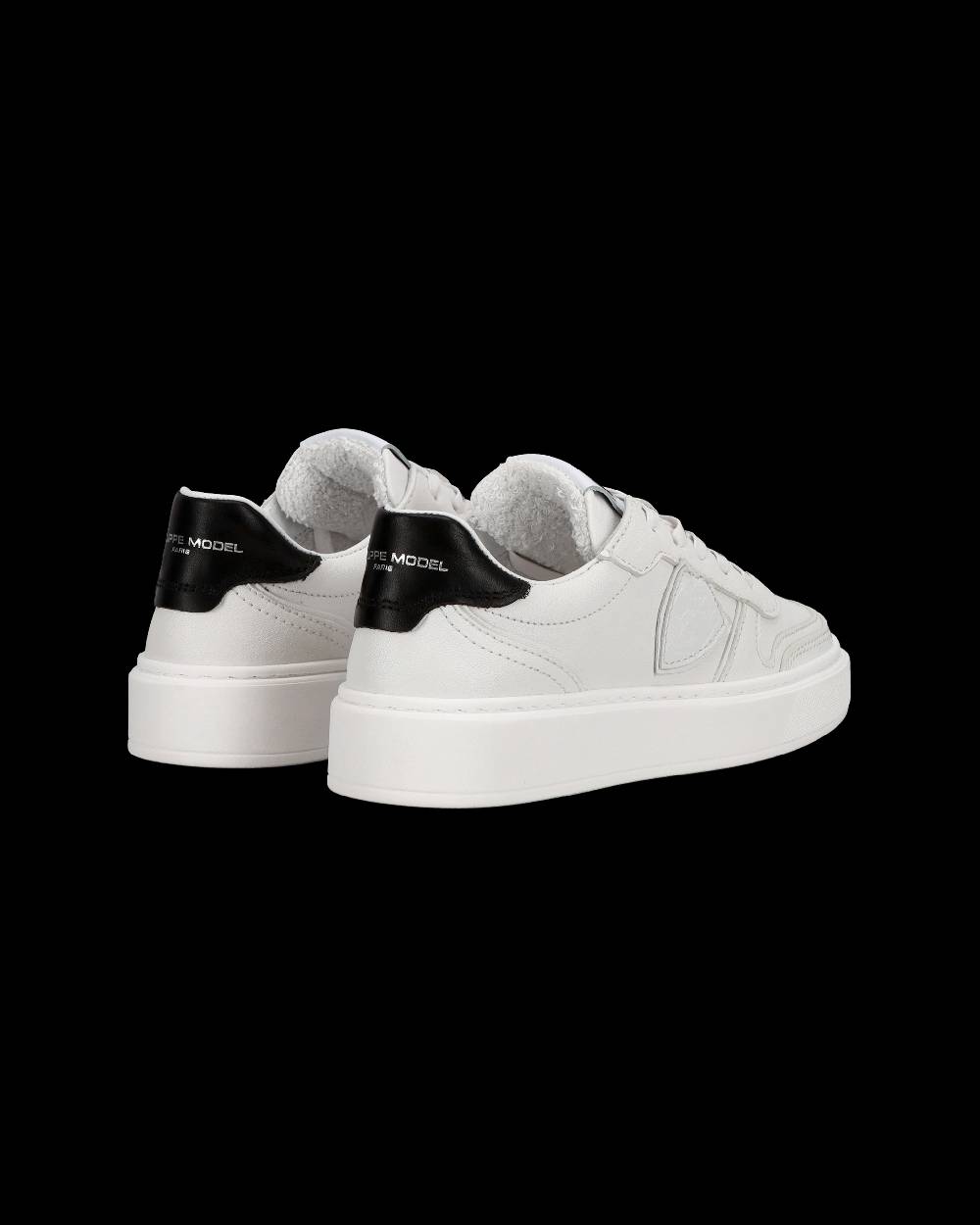 Philippe Model Sneakers basse Nice da Ragazzi in pelle, Bianco Nero Hotsell