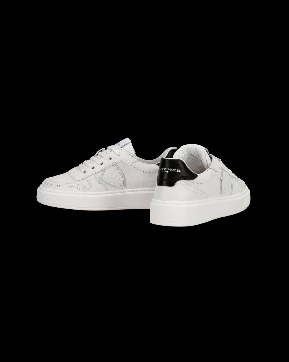 Philippe Model Sneakers basse Nice da Ragazzi in pelle, Bianco Nero Hotsell
