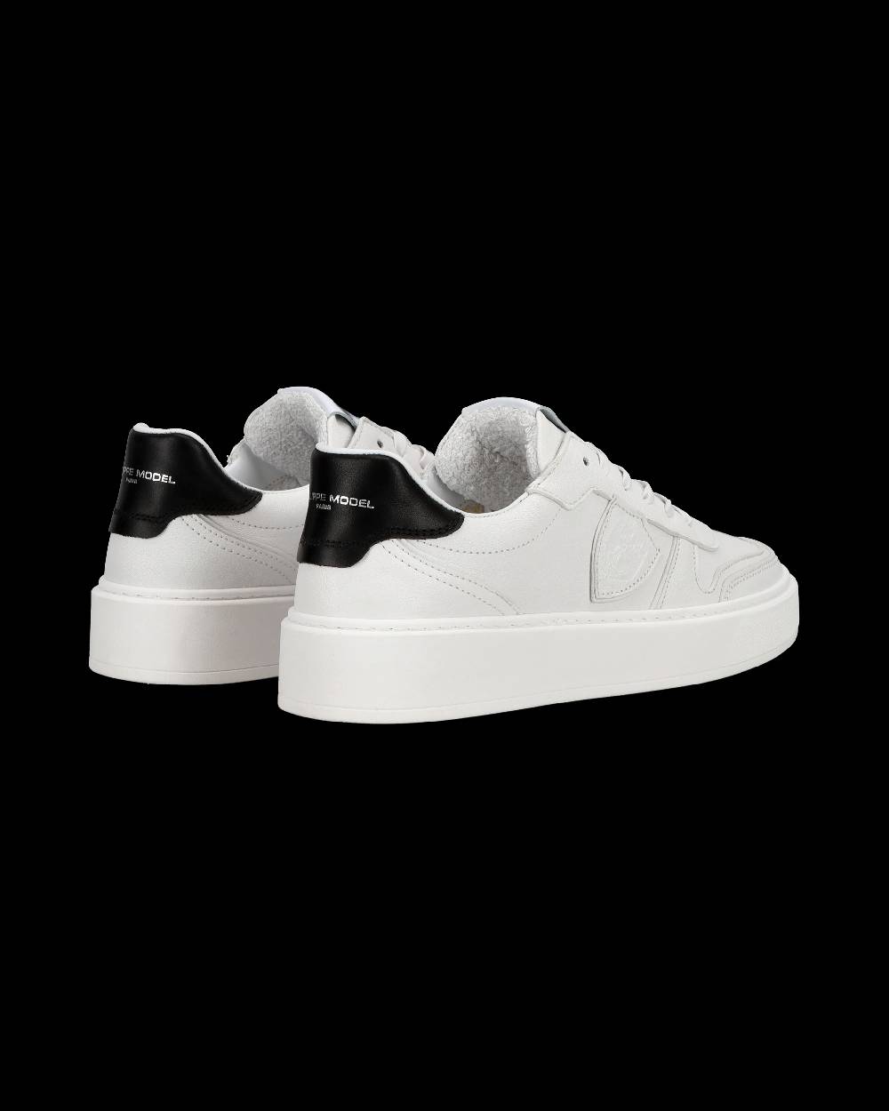 Philippe Model Sneakers Nice da Ragazzi in pelle, Bianco Nero Vendita Calda