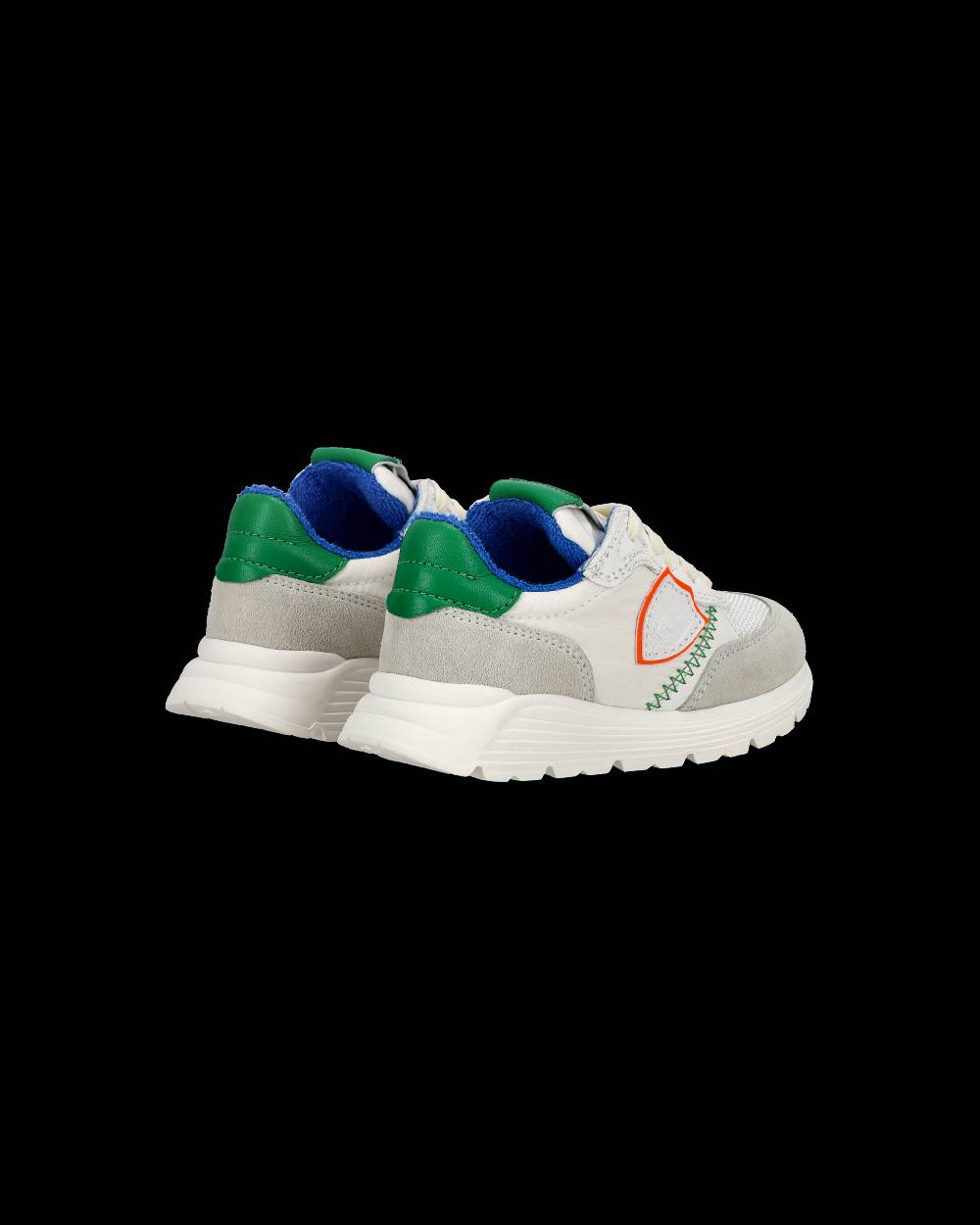 Philippe Model Sneakers basse Antibes Baby in nylon e pelle, Bianco Verde Saldi Di Fabbrica
