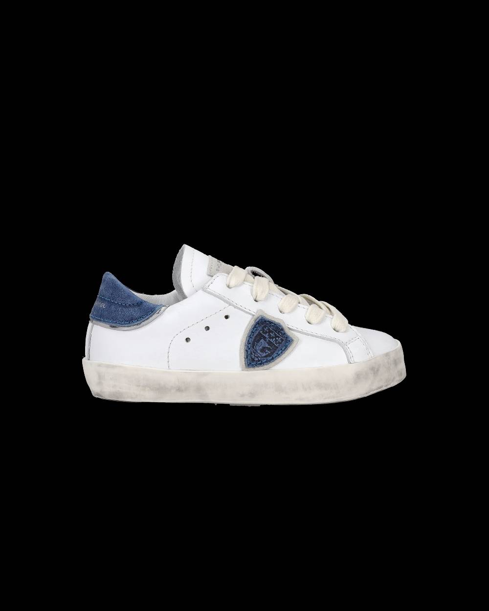Philippe Model Sneakers da Bambini Prsx basse Bianche e Blu in Pelle Italy