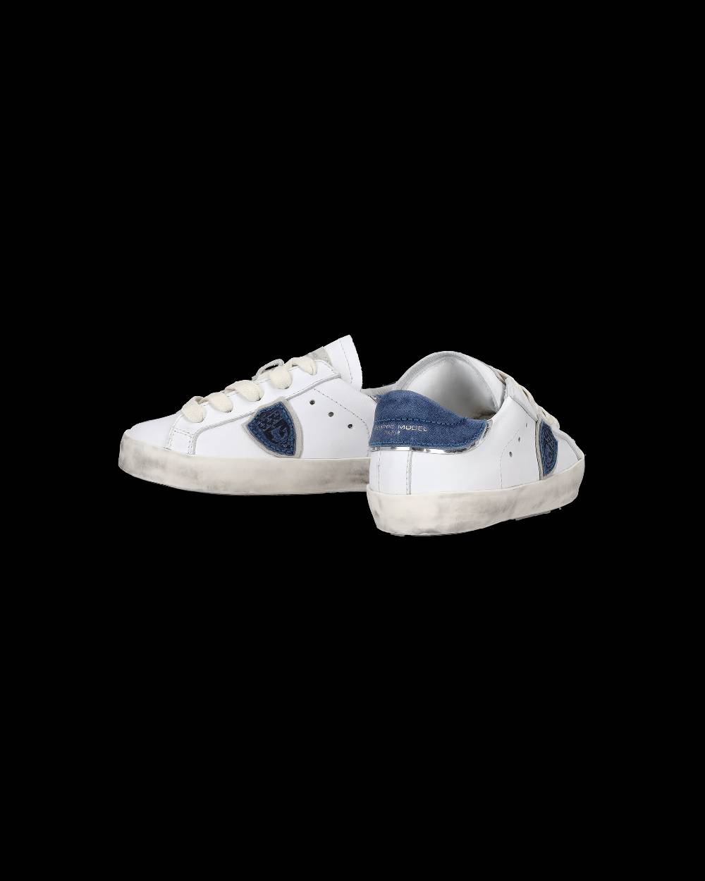 Philippe Model Sneakers da Bambini Prsx basse Bianche e Blu in Pelle Italy