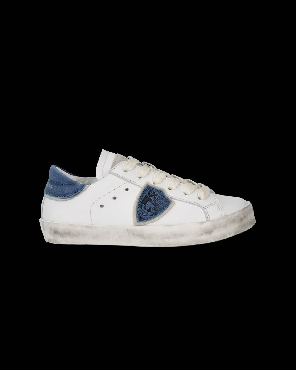 Philippe Model Sneakers Prsx basse da Bambini Bianche e Blu in Pelle Italia