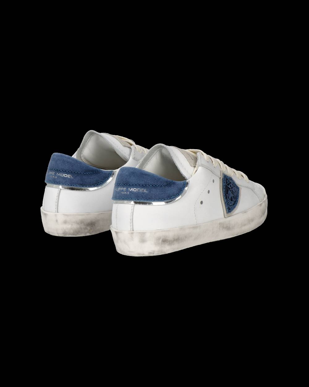 Philippe Model Sneakers Prsx basse da Bambini Bianche e Blu in Pelle Italia