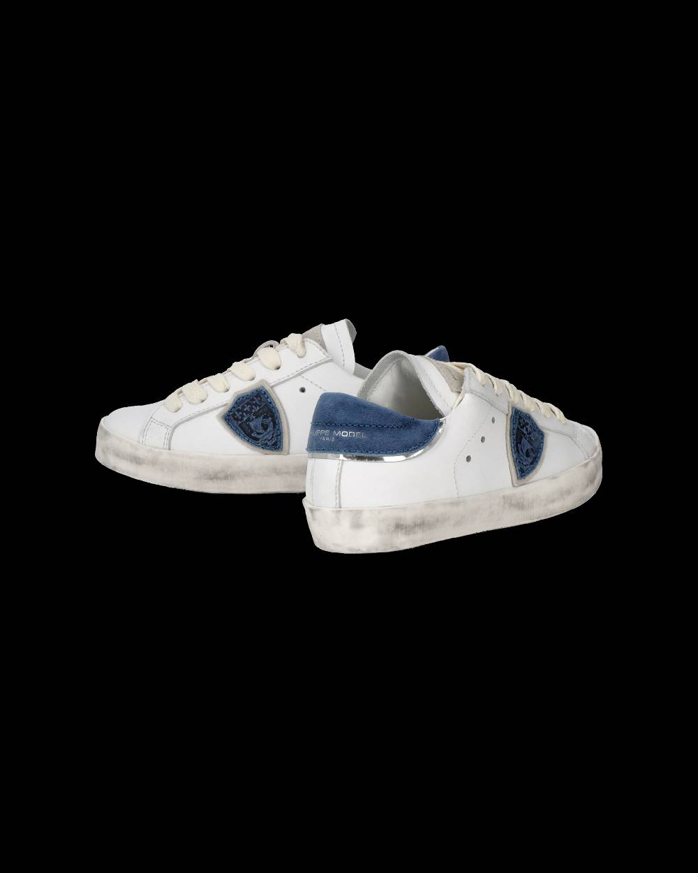 Philippe Model Sneakers Prsx basse da Bambini Bianche e Blu in Pelle Italia