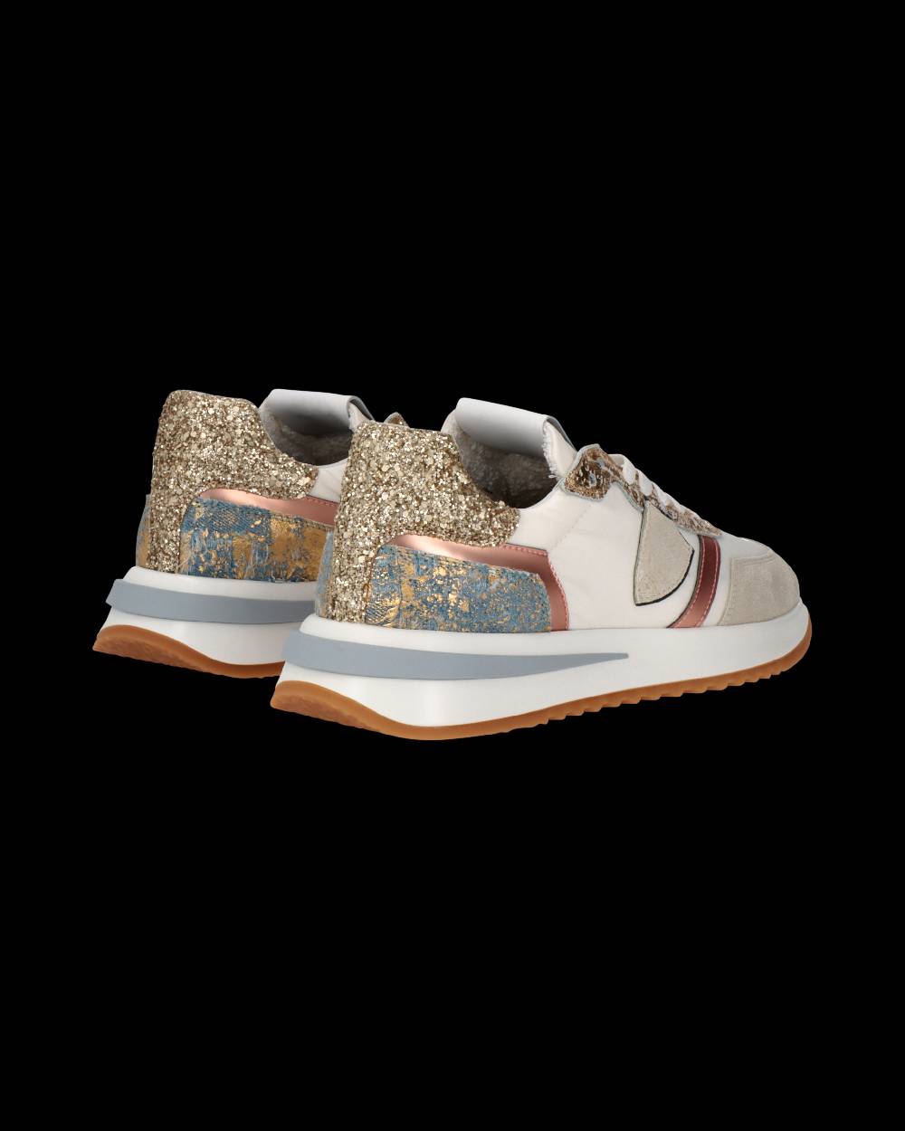 Philippe Model Sneaker Tropez 2.1 Donna, Bianco Oro e Azzurro Fino Al -60%