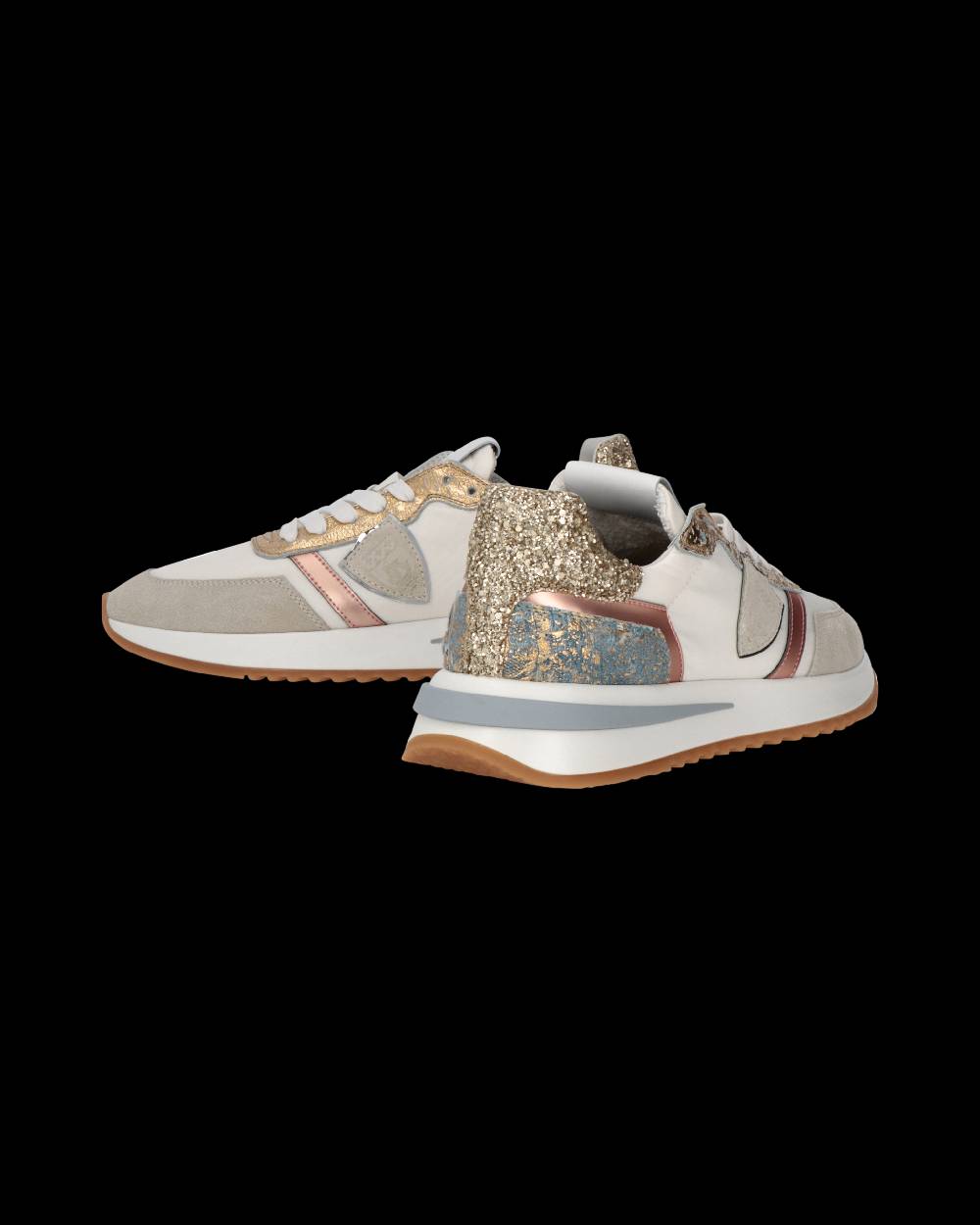 Philippe Model Sneaker Tropez 2.1 Donna, Bianco Oro e Azzurro Fino Al -60%