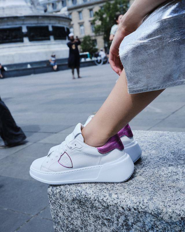 Philippe Model Sneaker basse Tres Temple donna - bianco e fucsia Offerta