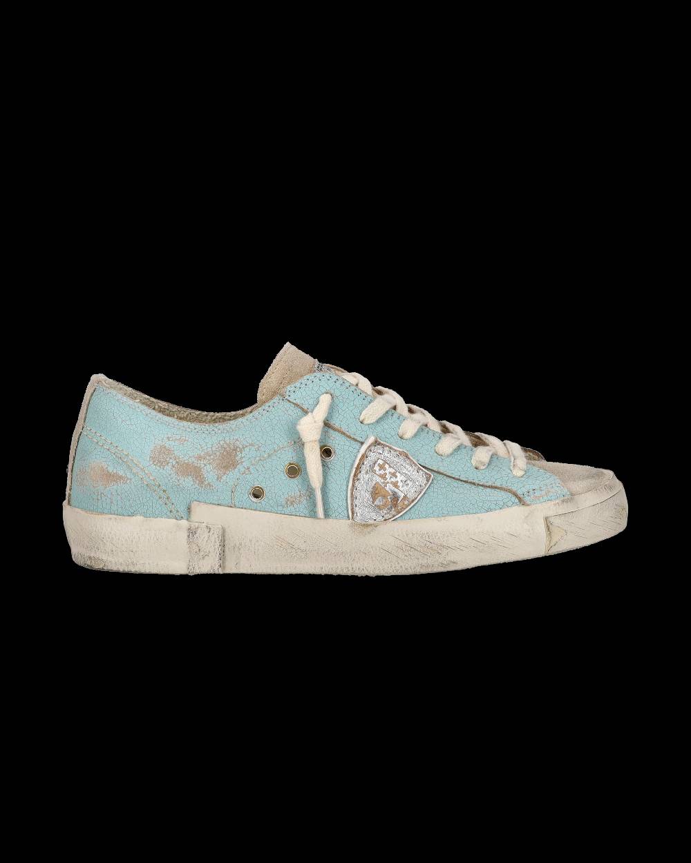 Philippe Model Sneaker bassa PRSX donna in pelle craquelé - verde acqua Italia