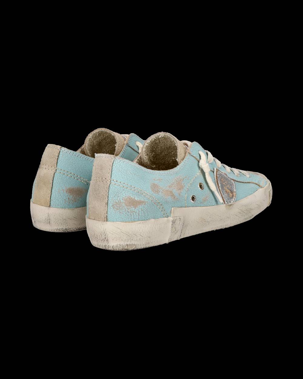 Philippe Model Sneaker bassa PRSX donna in pelle craquelé - verde acqua Italia