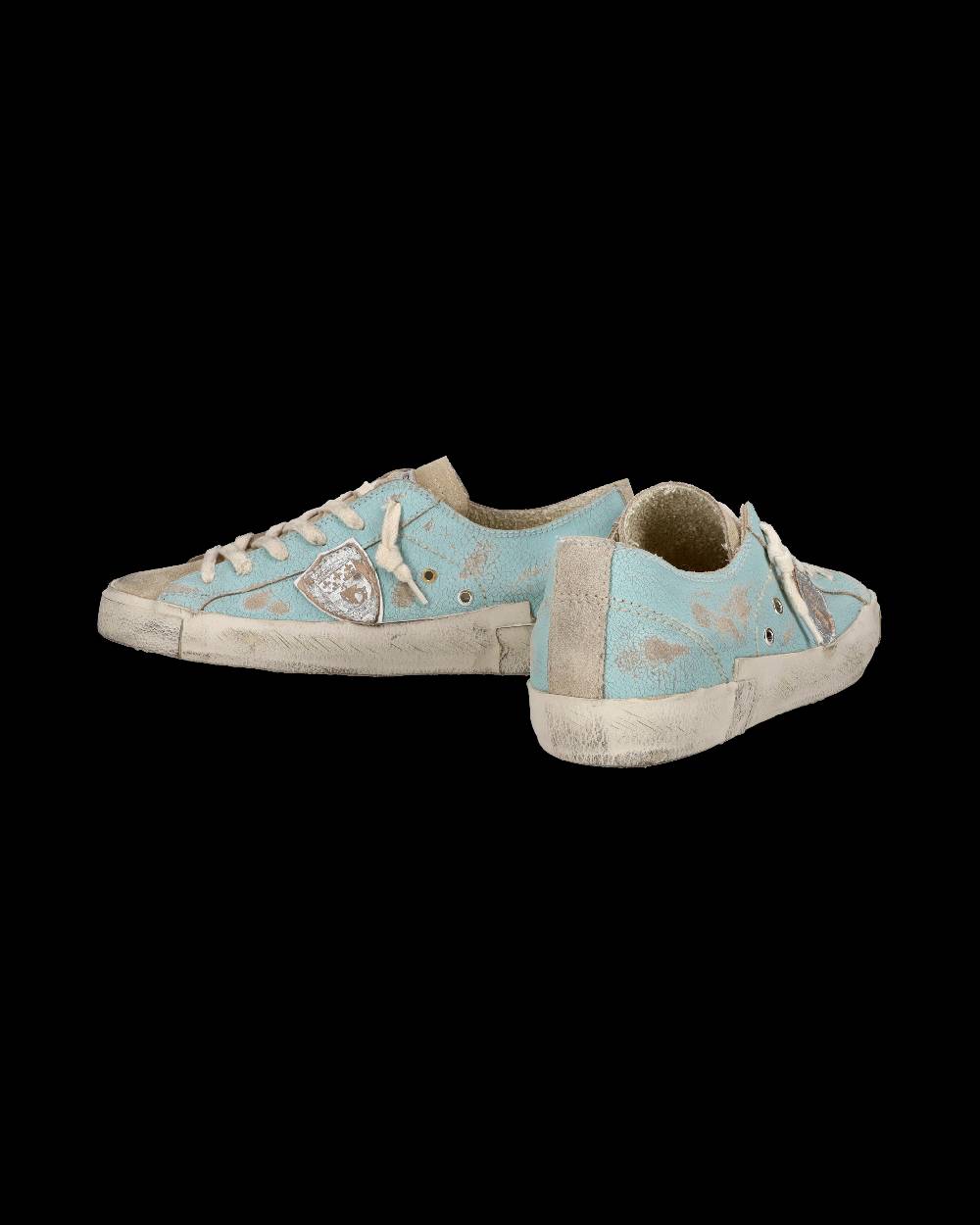Philippe Model Sneaker bassa PRSX donna in pelle craquelé - verde acqua Italia