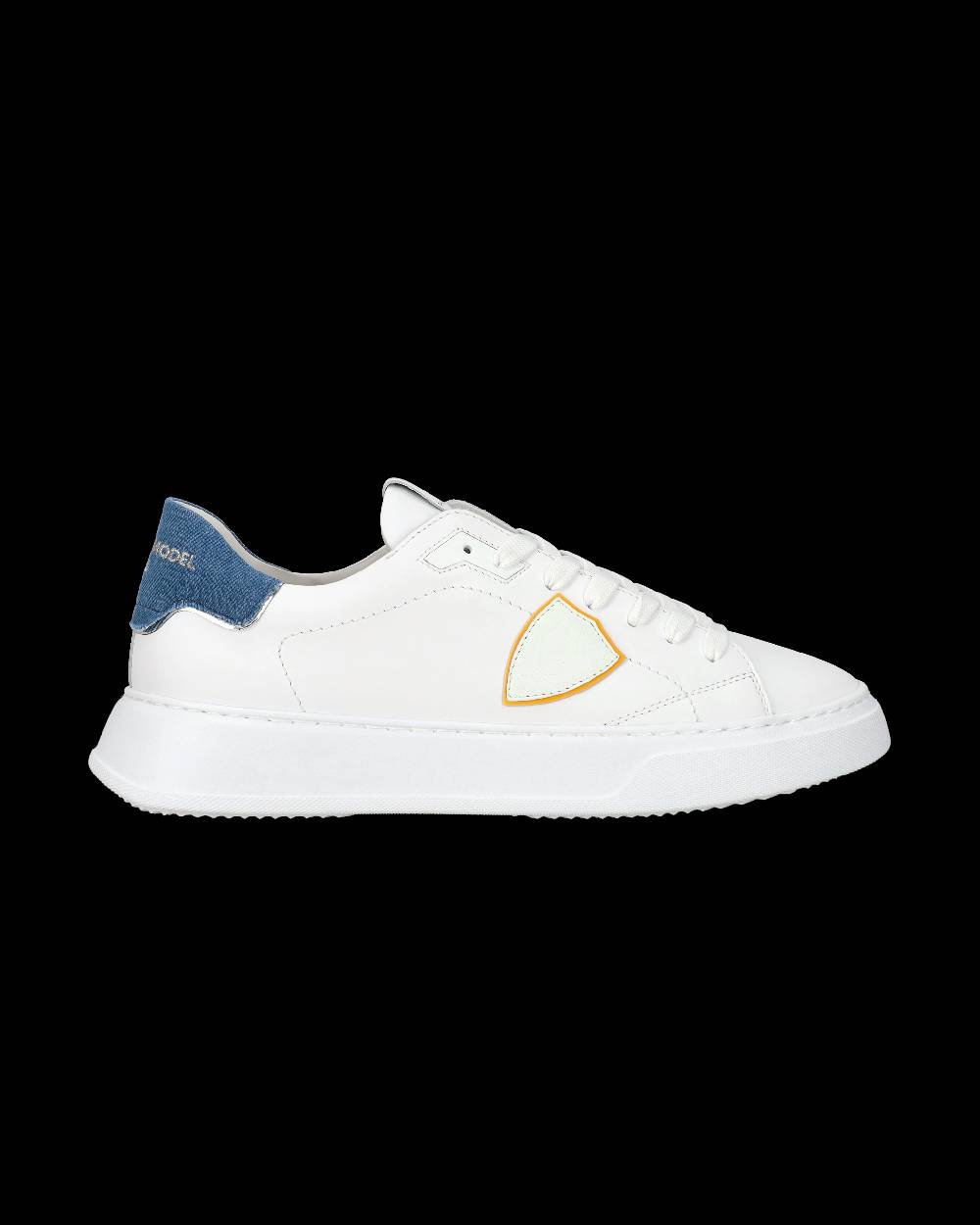 Philippe Model Sneaker casual Temple da uomo in pelle e denim - Blu e bianco Negozio