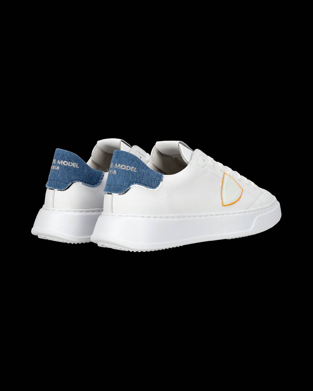 Philippe Model Sneaker casual Temple da uomo in pelle e denim - Blu e bianco Negozio