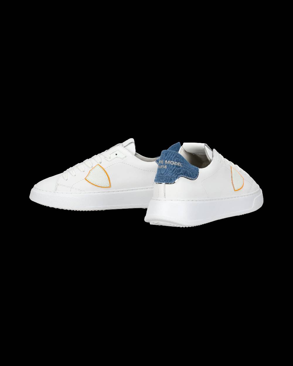 Philippe Model Sneaker casual Temple da uomo in pelle e denim - Blu e bianco Negozio