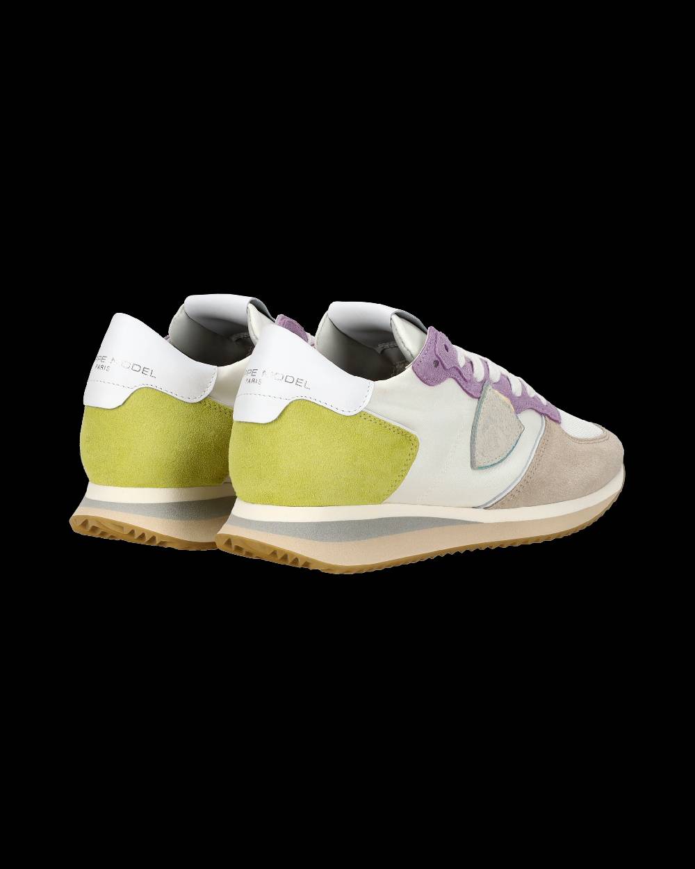 Philippe Model Sneaker casual Trpx da donna in nylon e pelle - Bianco e viola Nuova