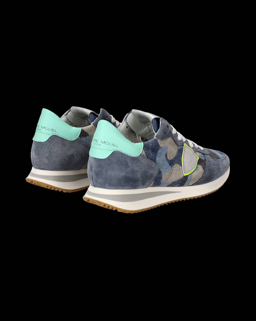 Philippe Model Sneakers Trpx da Donna Blu e Gialle in Tessuto Tecnico Vendita