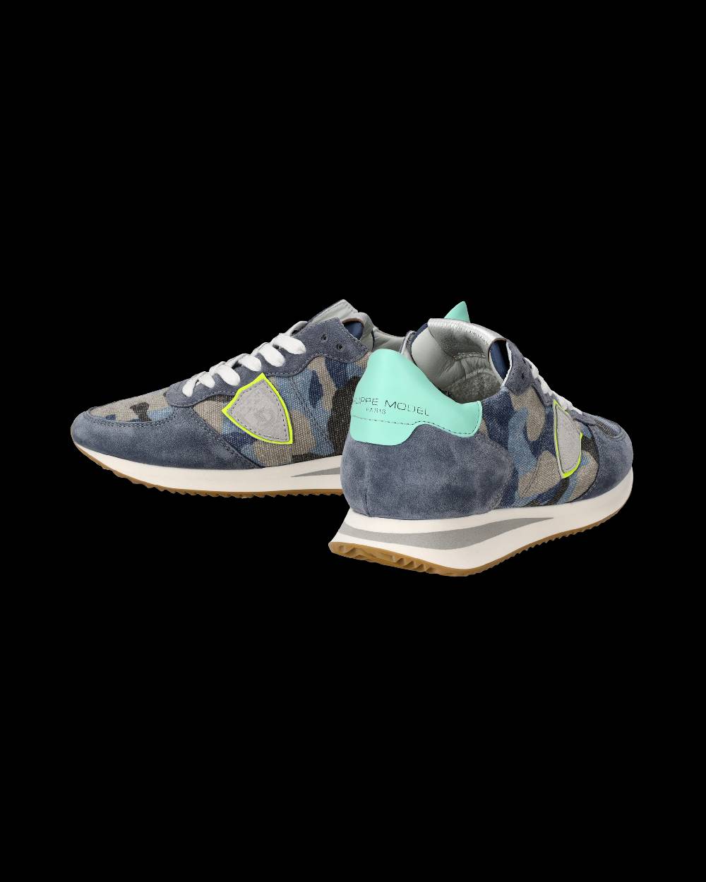Philippe Model Sneakers Trpx da Donna Blu e Gialle in Tessuto Tecnico Vendita