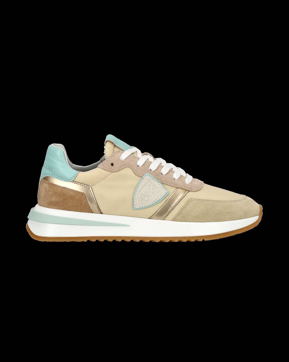 Philippe Model Sneaker casual Tropez 2.1 da donna in nylon e pelle - Turchese e beige Spedizione Gratuita