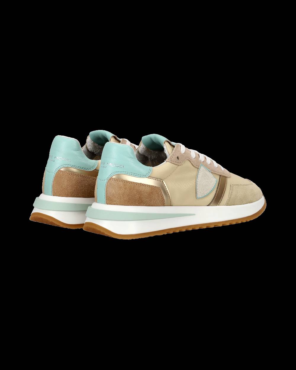 Philippe Model Sneaker casual Tropez 2.1 da donna in nylon e pelle - Turchese e beige Spedizione Gratuita