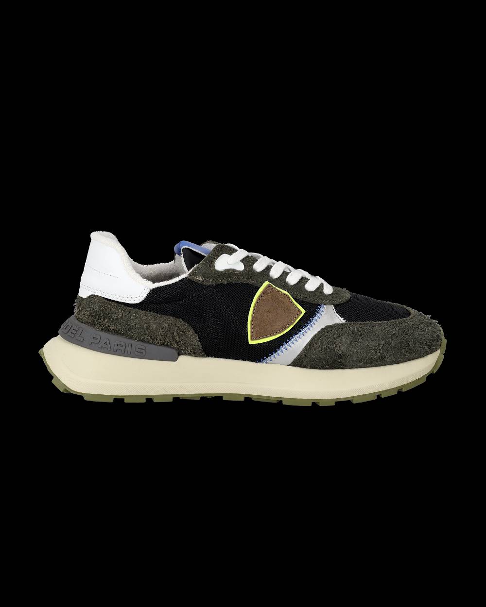 Philippe Model Sneakers basse Antibes da Uomo in nylon e pelle - nero militare Pezzi Unici