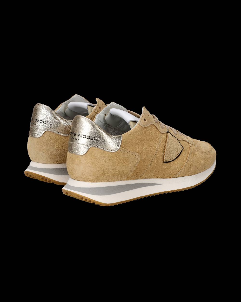 Philippe Model Sneakers Trpx da Donna Beige in Pelle Scamosciata Sottocosto